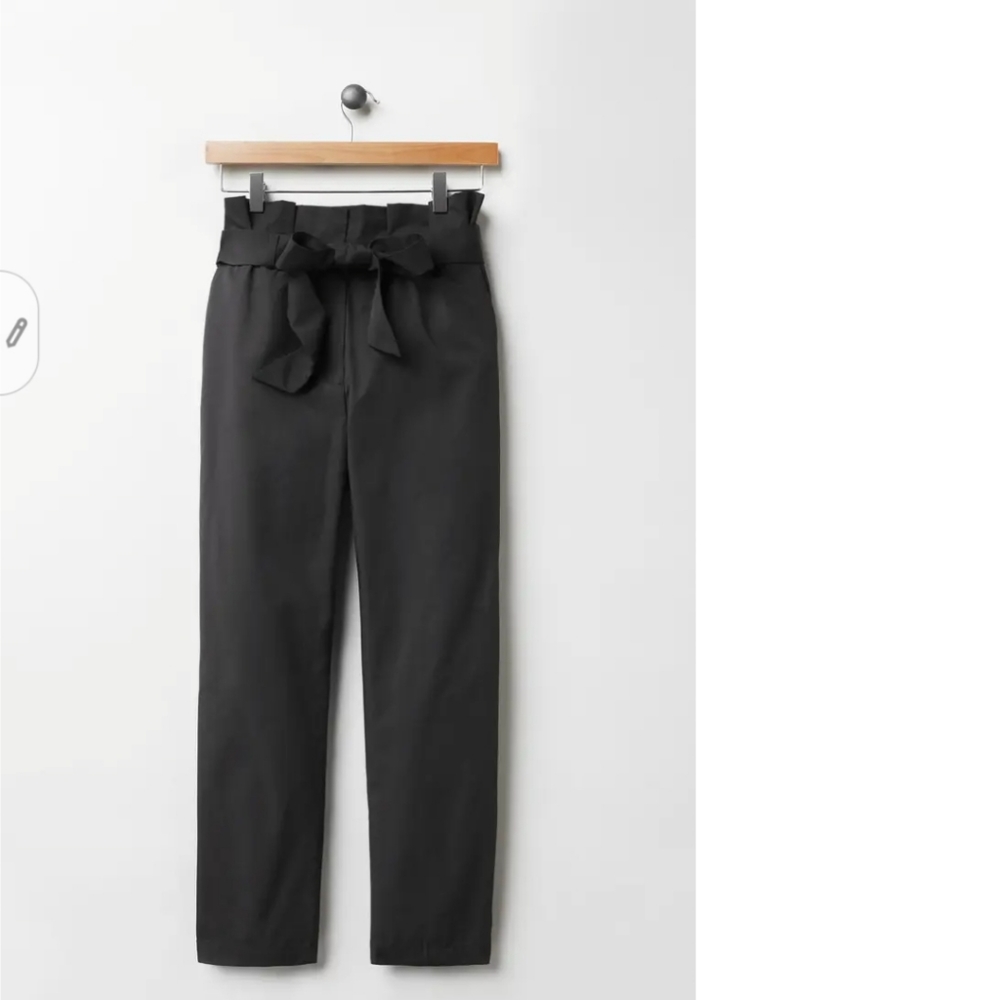 NWT Black Halogen Tapered Tie-Waist Pants